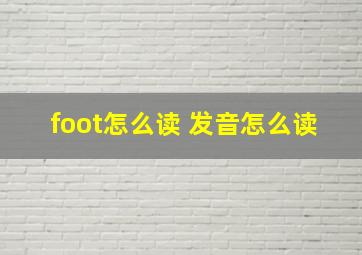 foot怎么读 发音怎么读